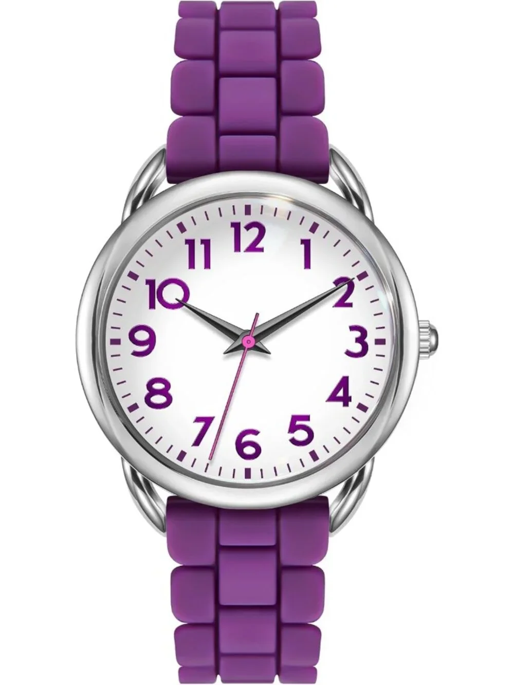 Stylish 35MM Women's Big Face Watch - Easy Reader, Waterproof, Silicone Strap